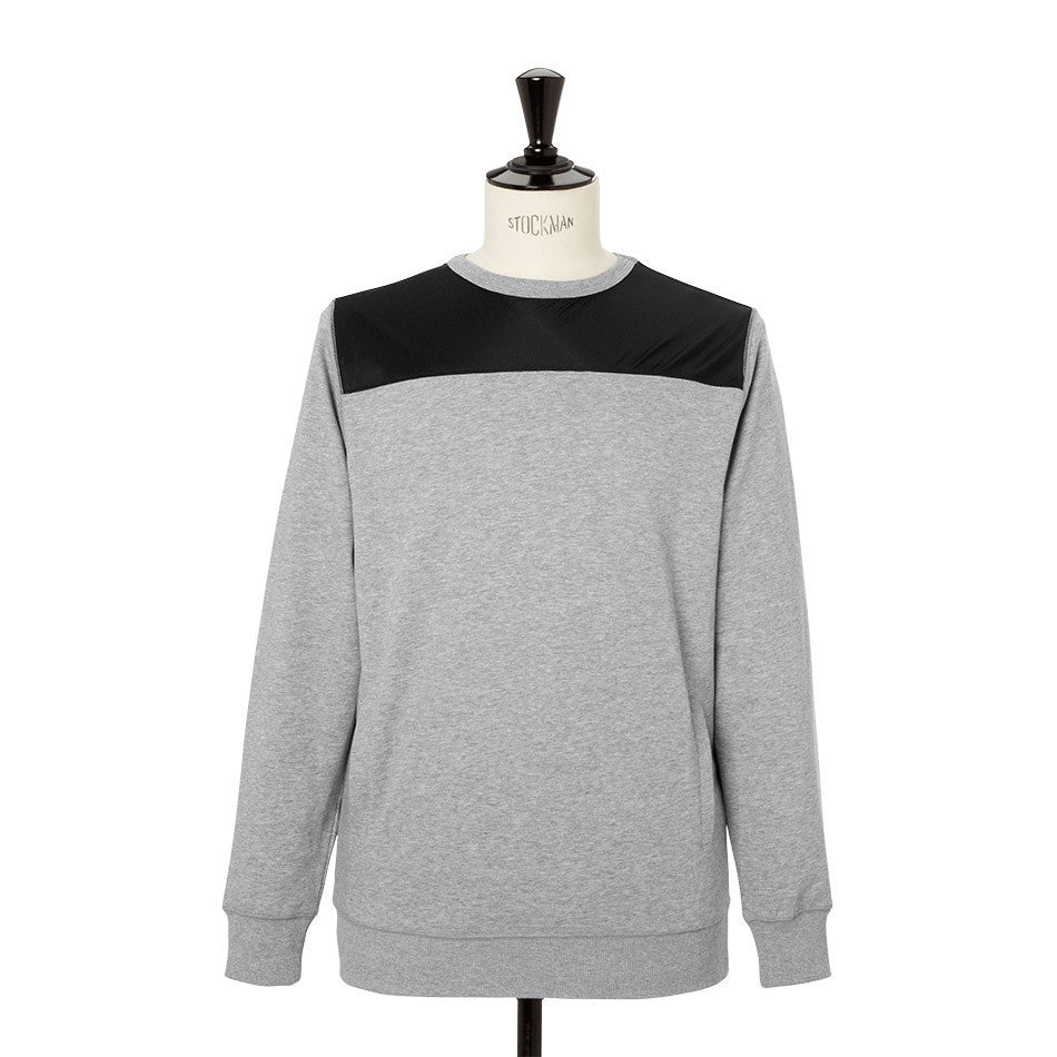 Nylon Paneled Football Crewneck