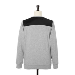 Nylon Paneled Football Crewneck