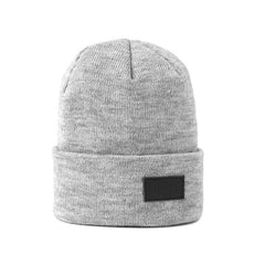 Leather Patch Beanie